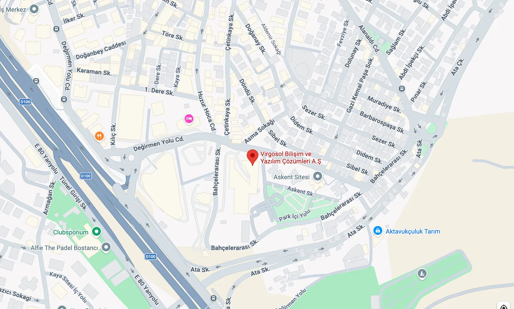 Map location of the Virgosol Ataşehir office