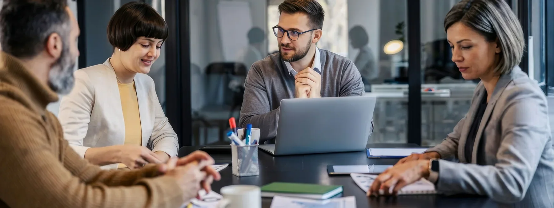 Team collaborating during a consulting workshop